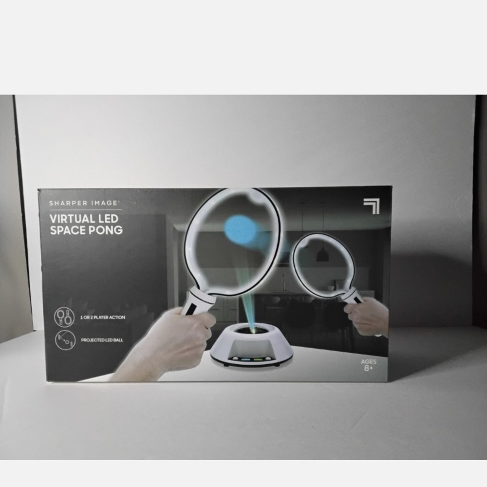 Sharper Image Virtual LED Space Pong - White and Black